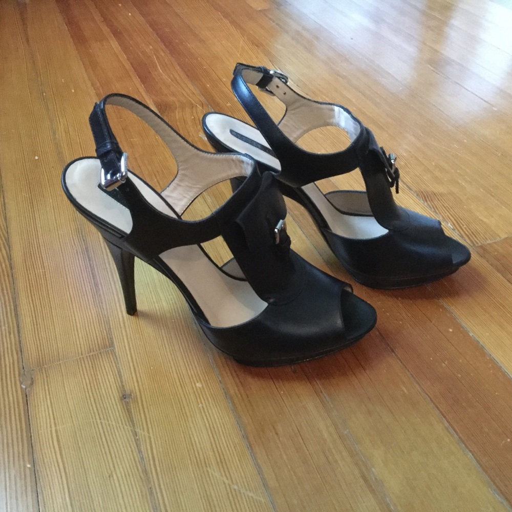 Longchamp leather black high heel sandals, 40 (10)